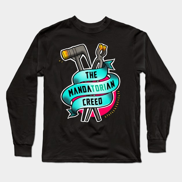 The Mandatorian Creed Logo Long Sleeve T-Shirt by AhchToRadio